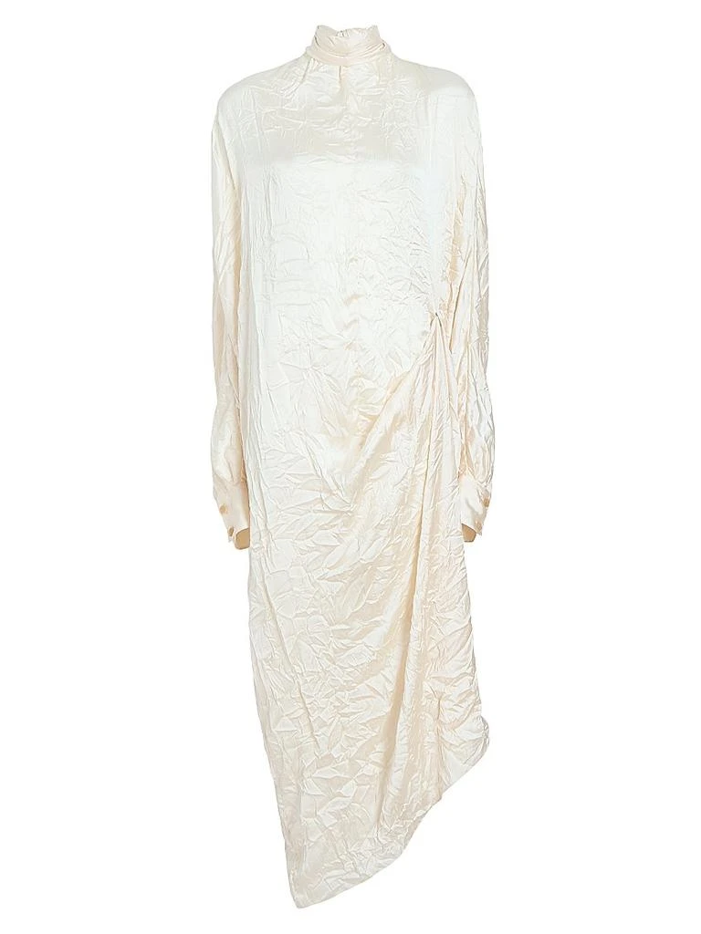 knee length dresses for ladies Harshman Women's Bexley Striped Linen Maxi Dress - White Blue Stripes