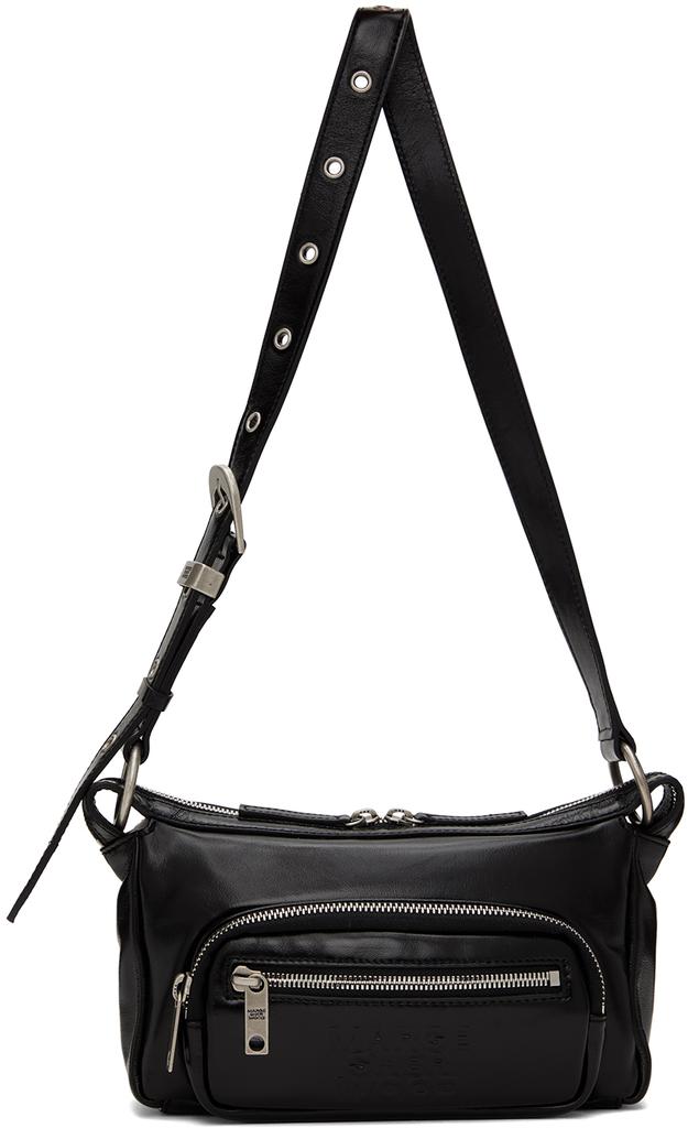 ★MARGE SHERWOOD★ ZIPPER SMALLblack crinkle MW235-BG37-BKCK MARGESHERWOOD: Black Zipper Small Bag | SSENSE