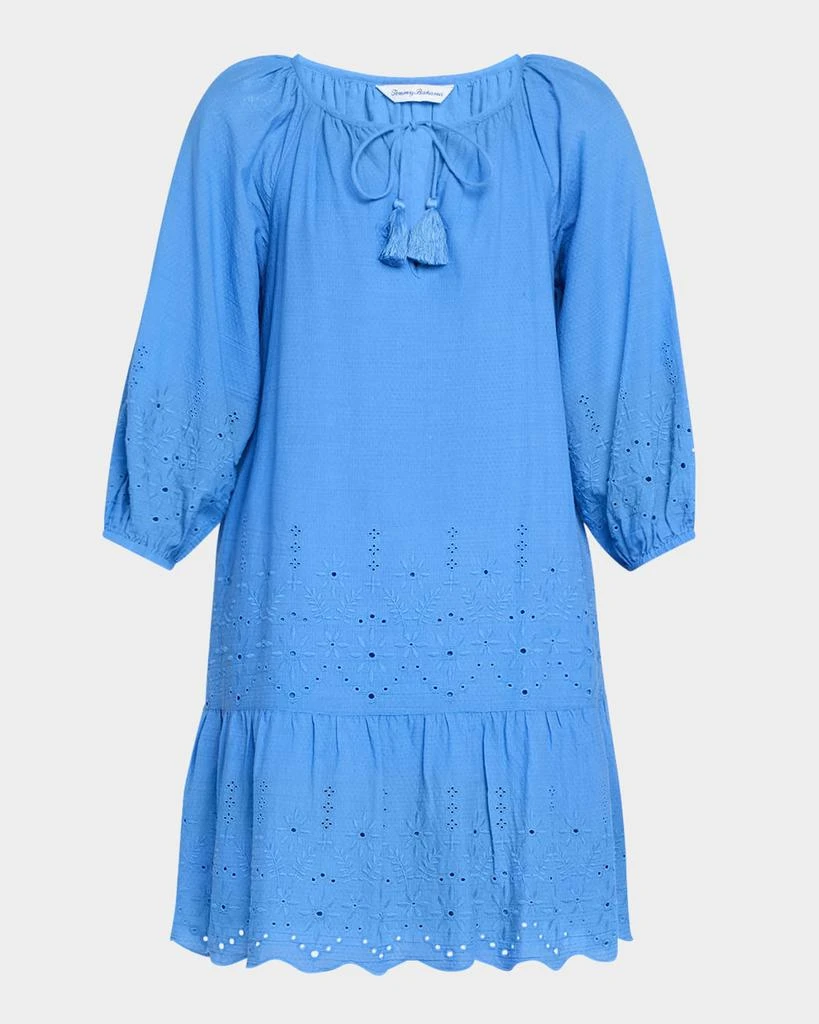 tommy bahama embroidered dress Tommy Bahama Women's Darcy Coastal Tiles Sheath Dress - Como Blue