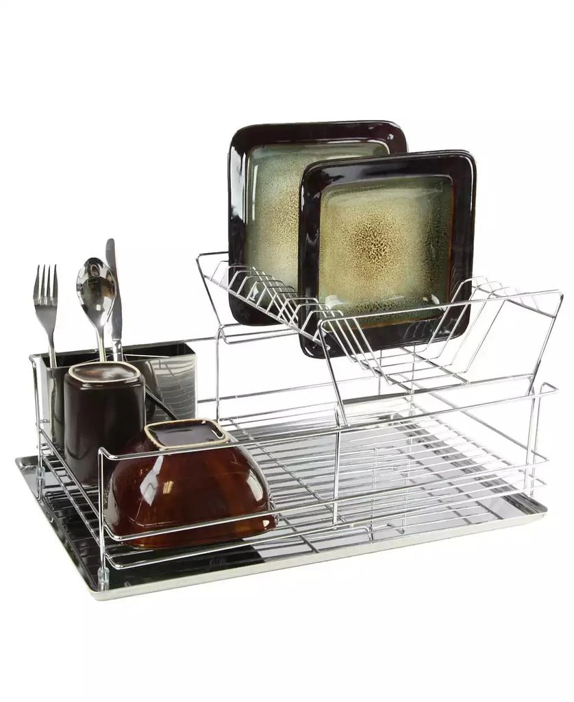 MegaChef 15.5 Inch Stainless Iron Shelf Dish Rack