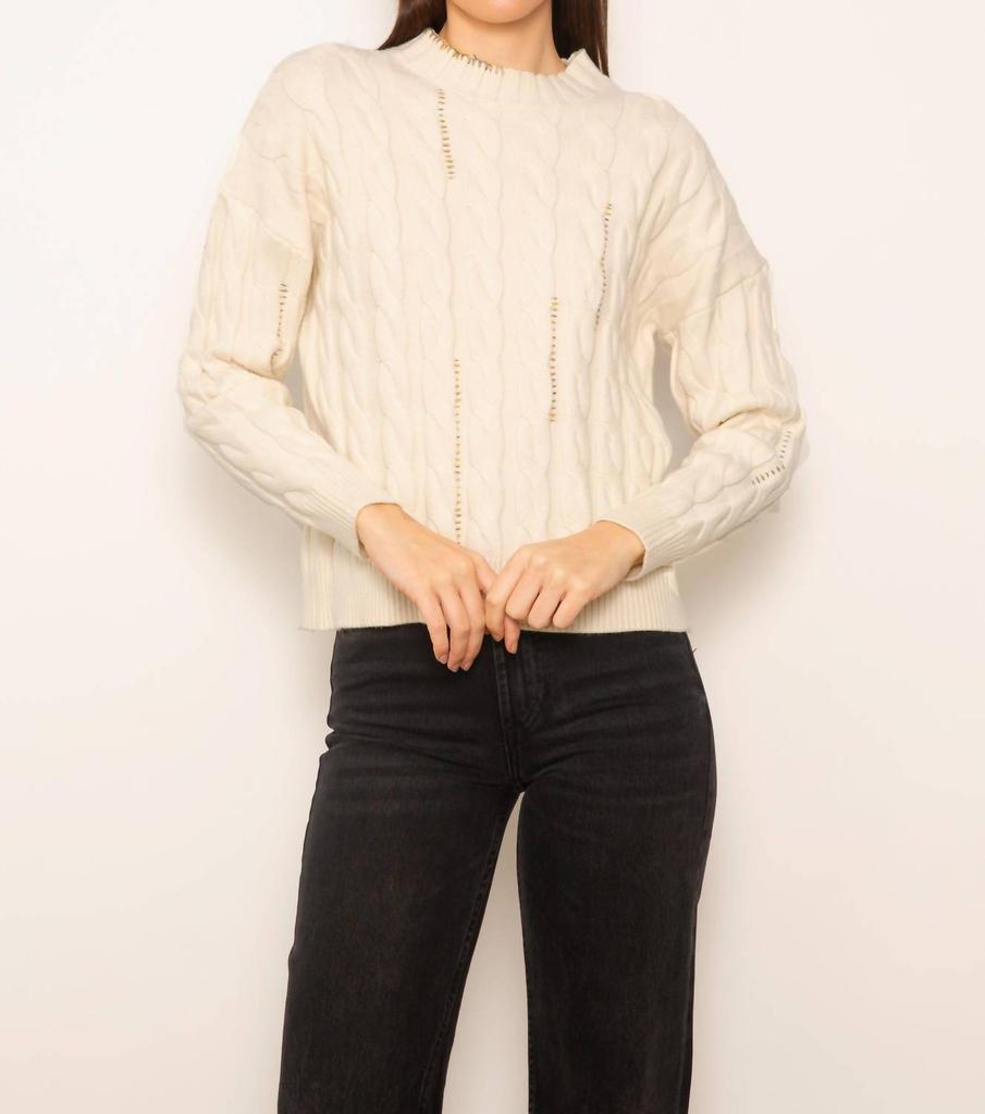 Central Park West Central Park West - Casey Whipstitch Cable Mock Sweater