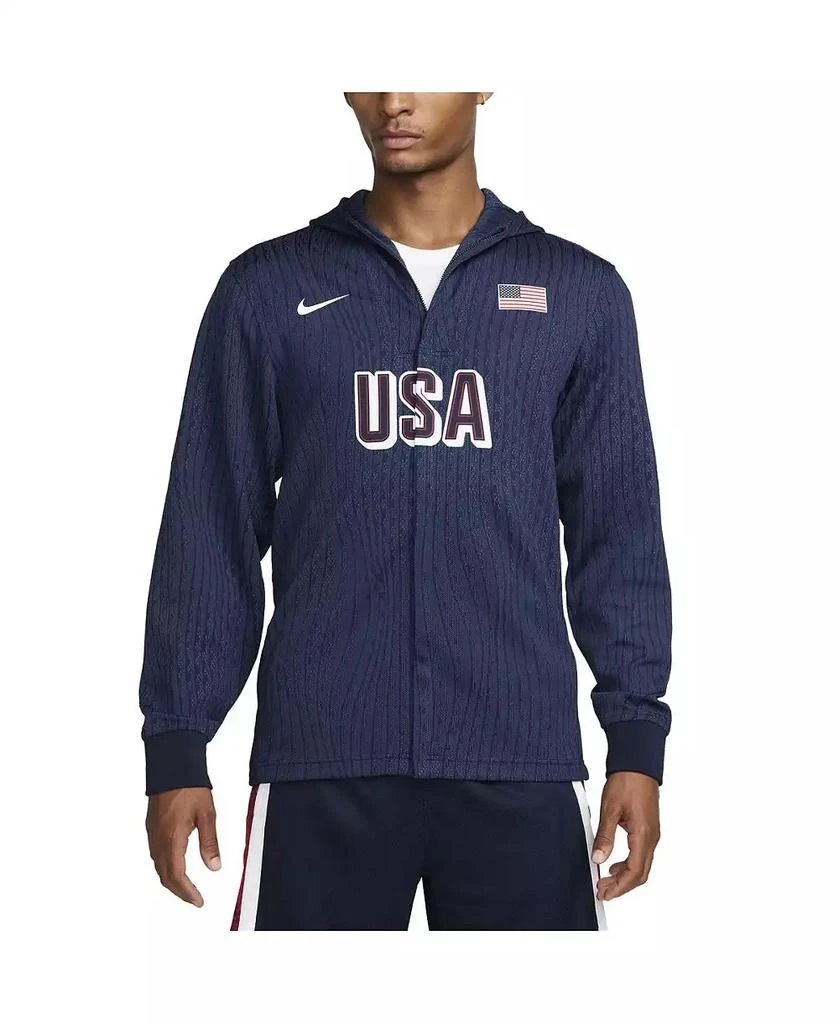 NIKE Men's Blue USA Basketball Authentic On-Court Game Full-Zip Jacket 1