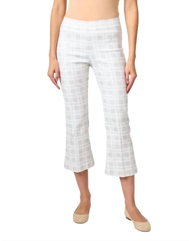 Avenue Montaigne Leo Plaid Pant In White Plaid