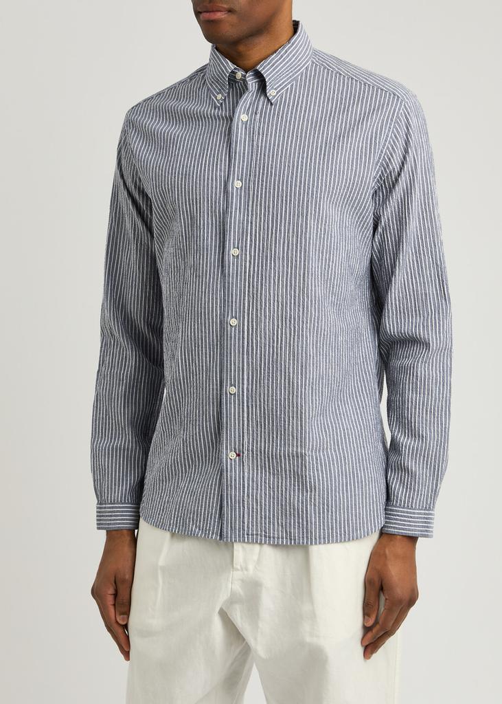Oliver Spencer Brook striped seersucker shirt