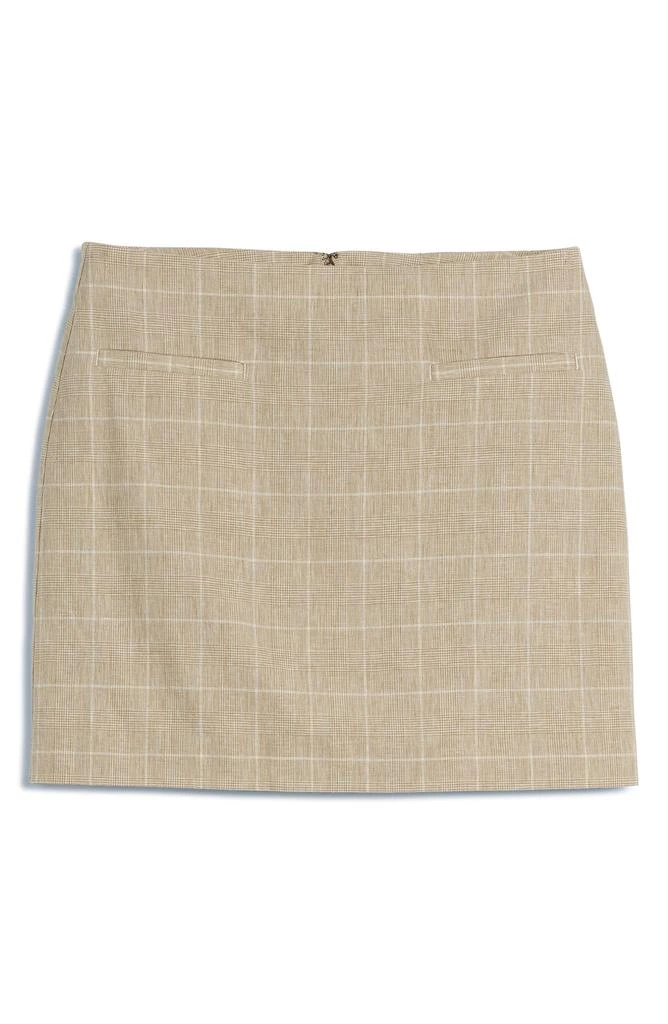 Madewell Windowpane Check Welt Pocket Linen & Cotton Miniskirt 5