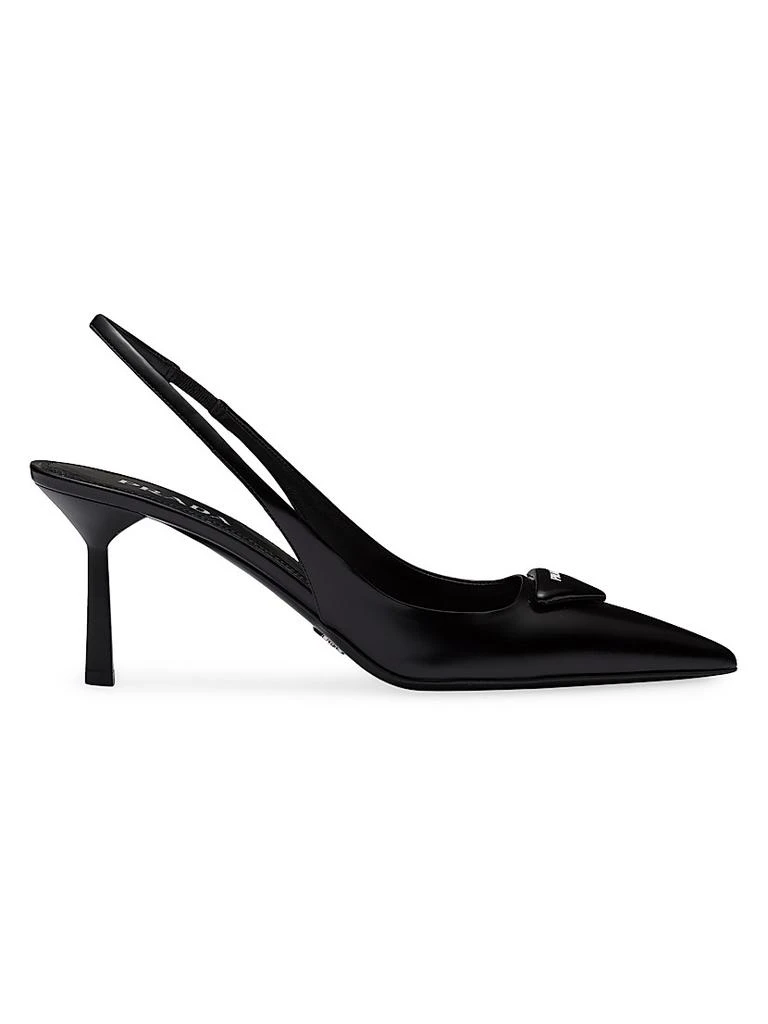 Prada Brushed Leather Slingback Pumps 1