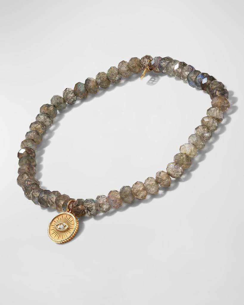 Sydney Evan Sapphire 
Turquoise Evil Eye Chain Bracelet 4