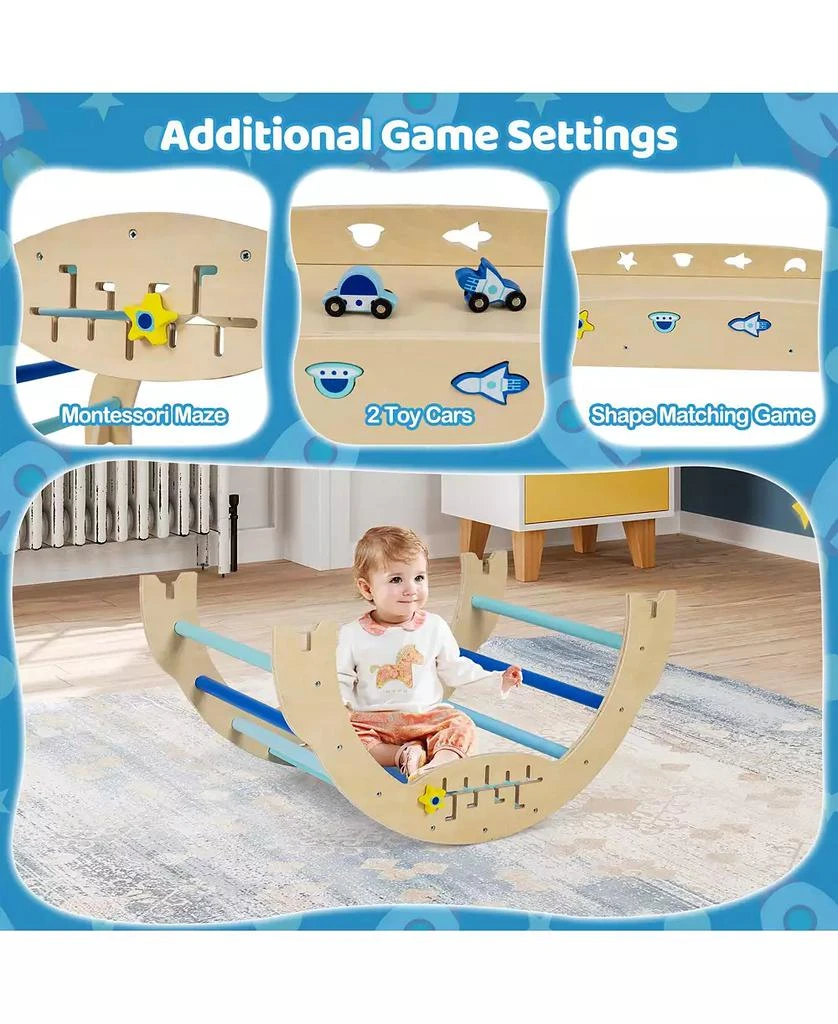 Mecale 8-in-1 Foldable Triangle Baby Climbing Toys, Astronaut/Unicorn Theme 2