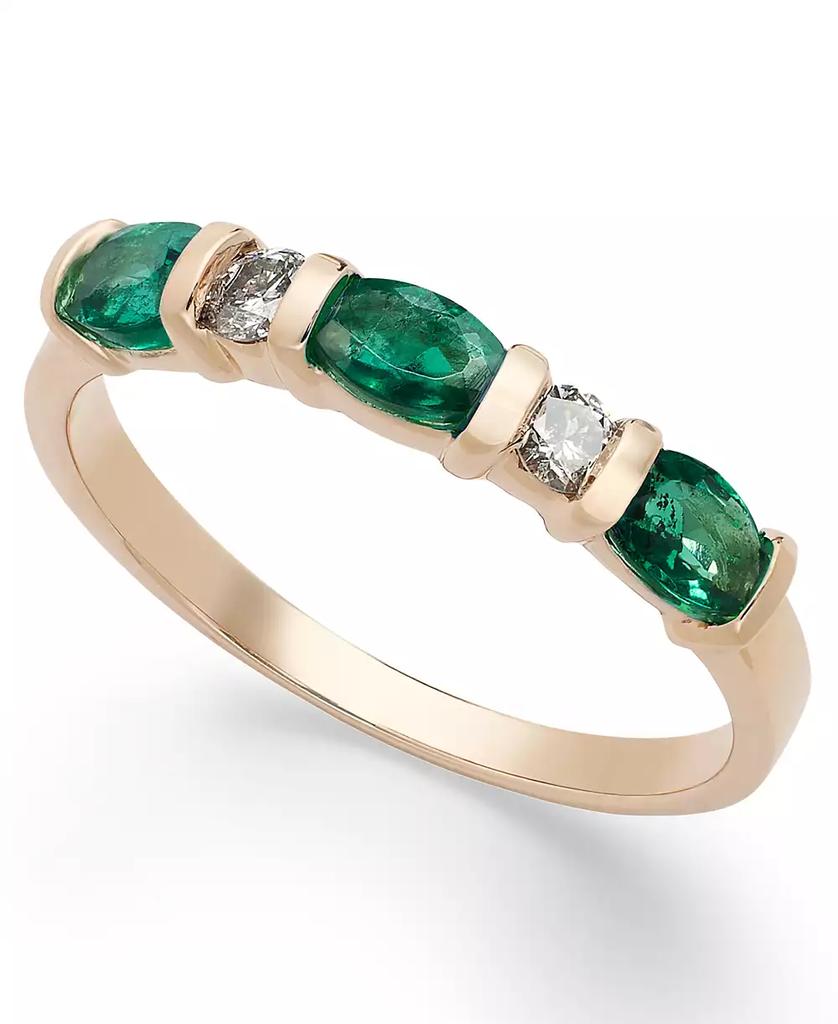 Macy's 14k Gold Ring, Emerald (3/4 ct. t.w.) and Diamond (1/8 ct. t.w.) Ring