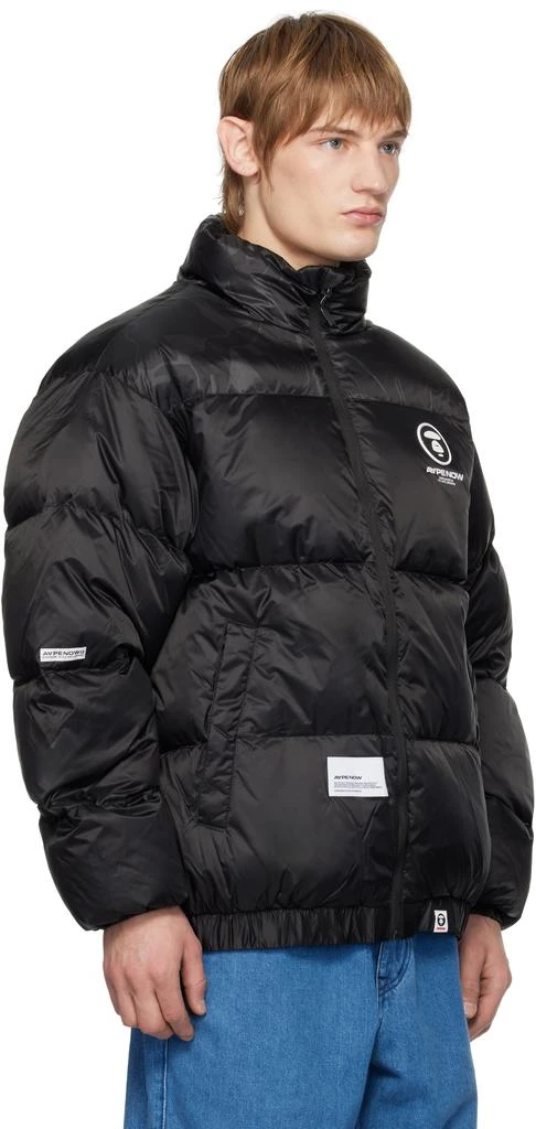 AAPE Black 'AAPE NOW' Moonface Logo Zip-Up Down Jacket 2