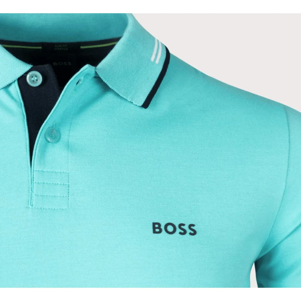 Hugo Boss Hugo Boss Men's Paul Slim Fit Pique Cotton Polo Shirt, Turquoise 2