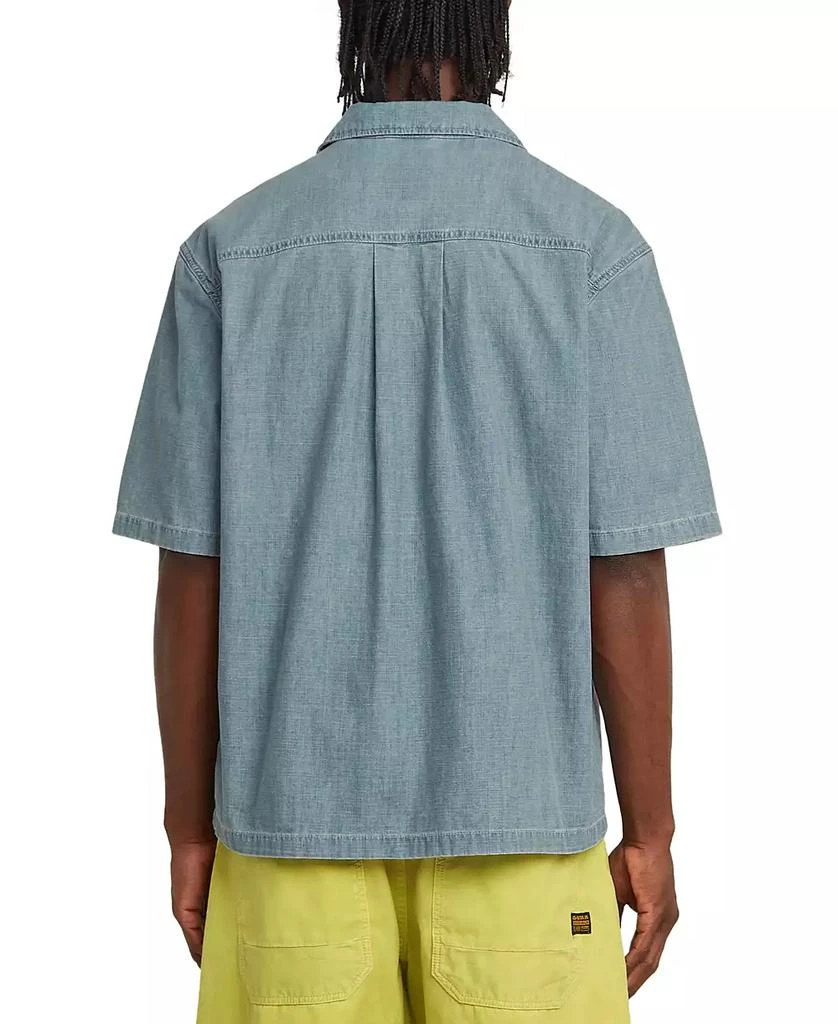 G-Star Men's Relaxed Fit Short Sleeve Chambray Button-Front Camp Shirt 2