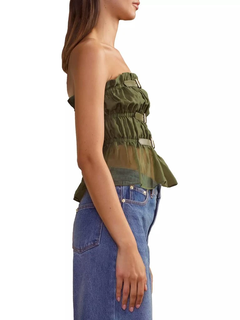 Cynthia Rowley Silk Buckle-Strap Smock Top 3