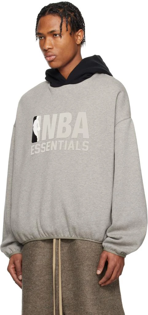 Essentials Gray & Black NBA Pull Over Hoodie 4
