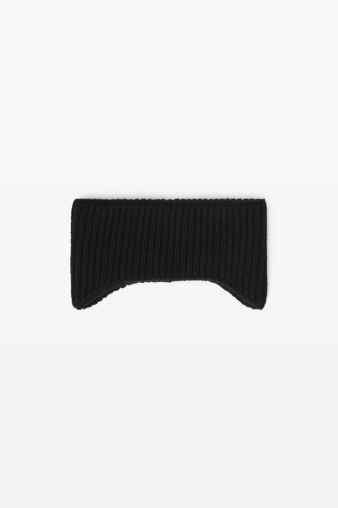 Alexander Wang logo earmuff beanie in ribbed wool stretch