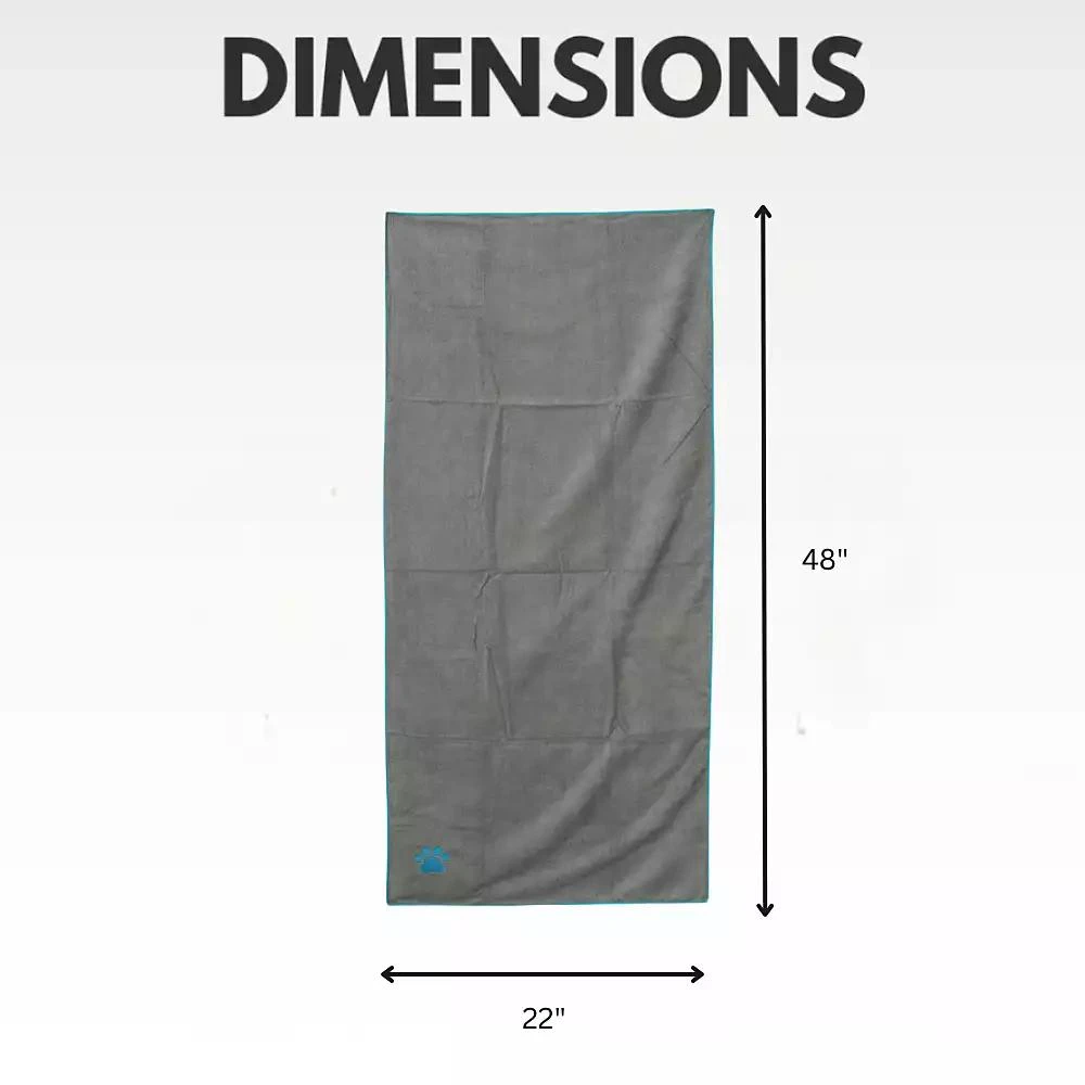 Country Living Gray 
Teal Microfiber Dog Bath Towel – Quick-Drying, Absorbent, 
Machine Washable for All Dog Sizes, Embroidered Paw Print – 5