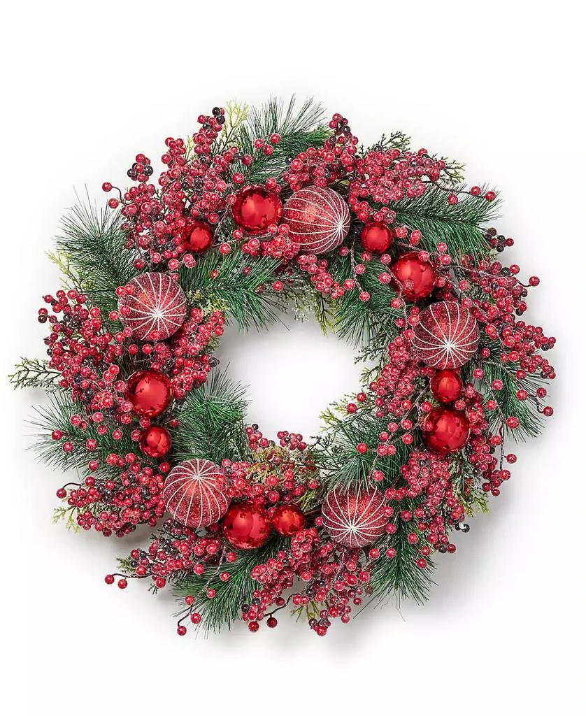 Macy's Christmas Cheer Red Berries Wreath, Created for Macy's 3