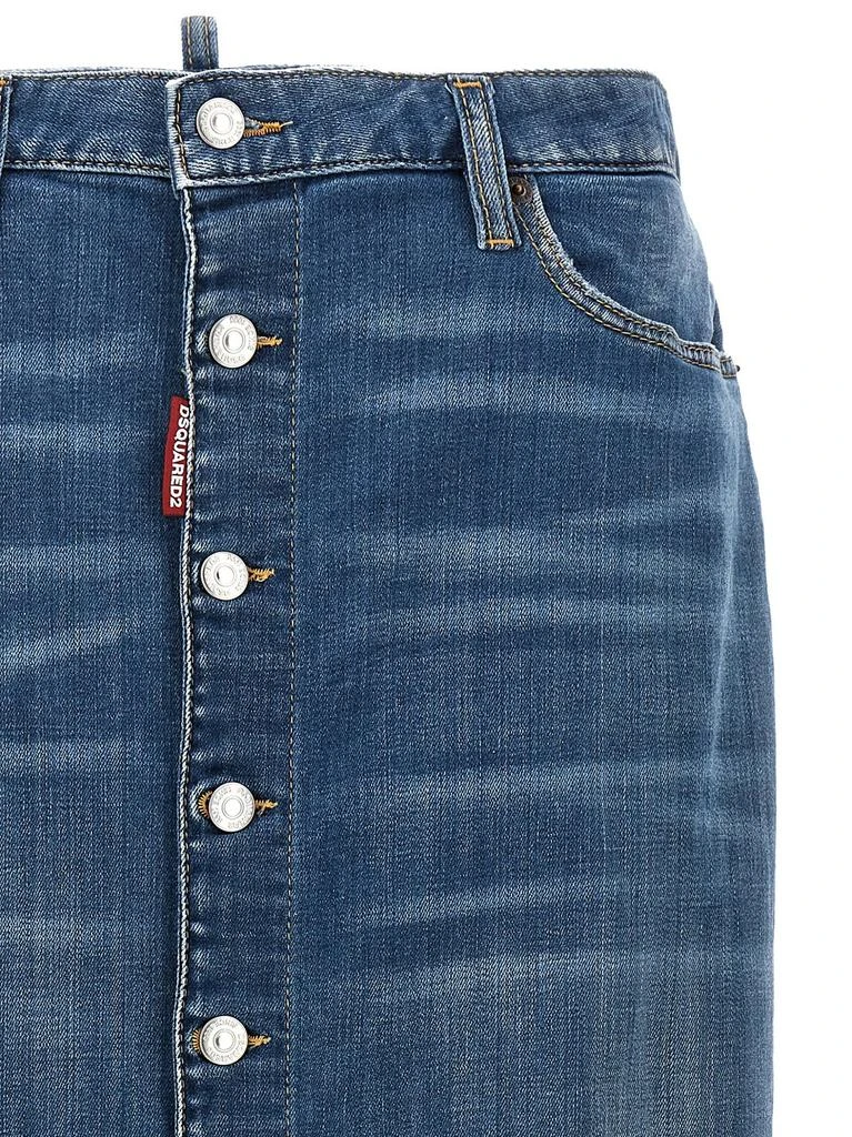 DSQUARED2 Dsquared2 Distressed Long Denim Skirt 3