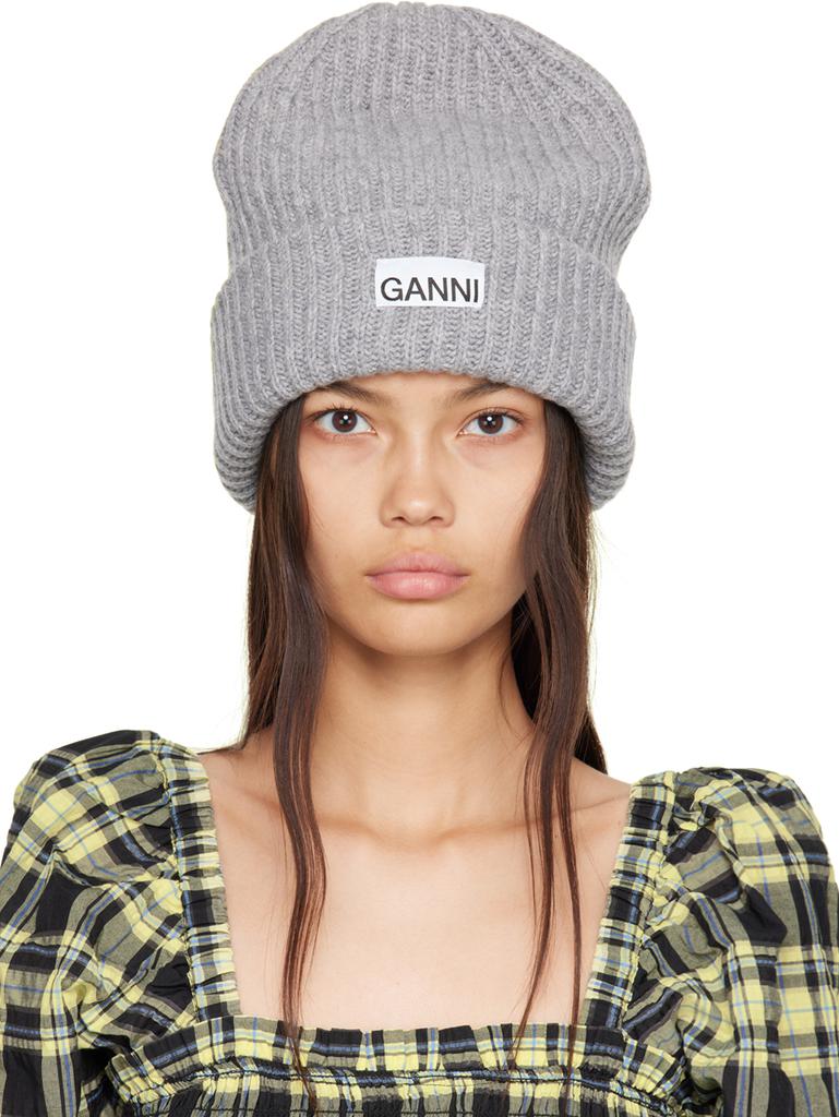 ☆送料・関税込☆GANNI★OVERSIZED WOOL BEANIE★ Black Oversized Wool Rib Knit Beanie by GANNI on Sale