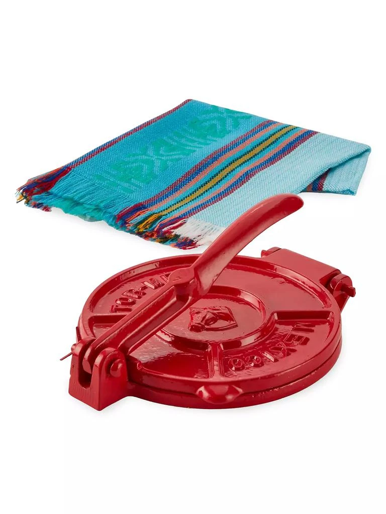 Verve Culture Tortilla Press Kit - Red Cast Iron With Serviletta 1
