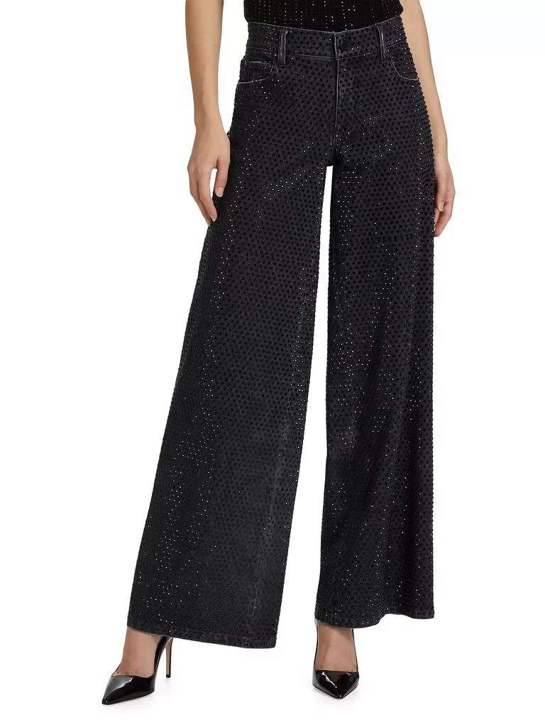 Alice + Olivia Trish Crystal-Embellished Wide-Leg Jeans 3