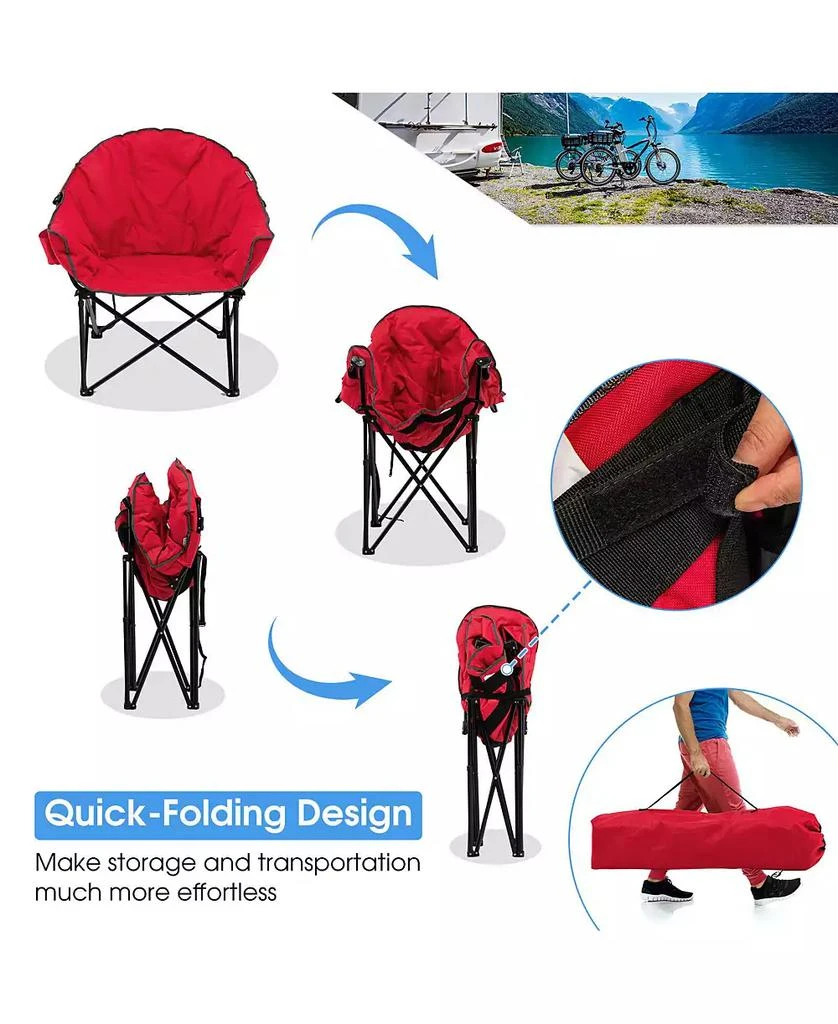 Mecale Folding Camping Moon Padded Chair with Carrying Bag 8