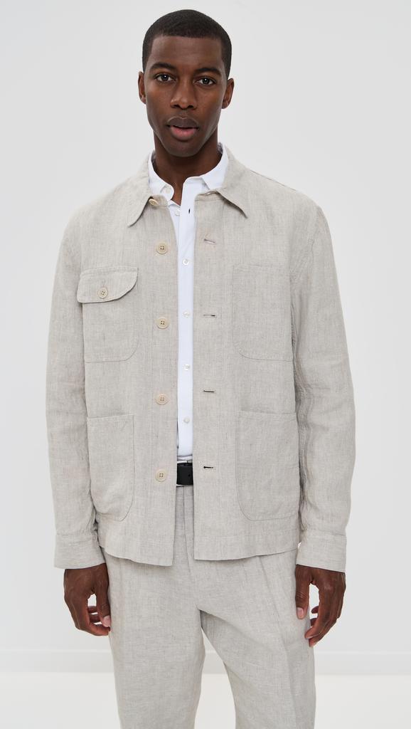 Alex Mill Linen Work Jacket In Flax