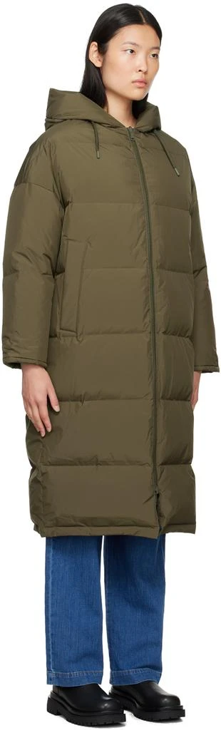 Yves Salomon Khaki Hooded Reversible Down Coat 2