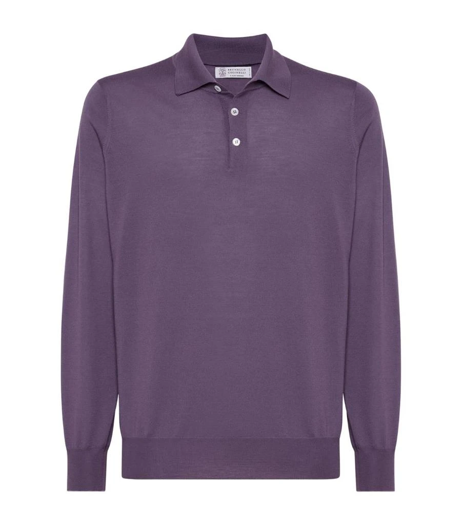 Brunello Cucinelli Wool Long-Sleeve Polo Shirt 1