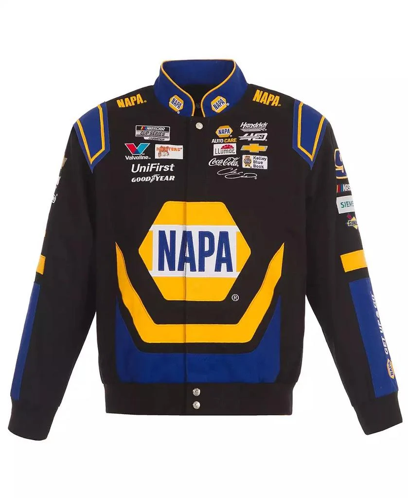 JH Design Men's Black Chase Elliott NAPA Twill Driver Uniform Full-Snap Jacket 2