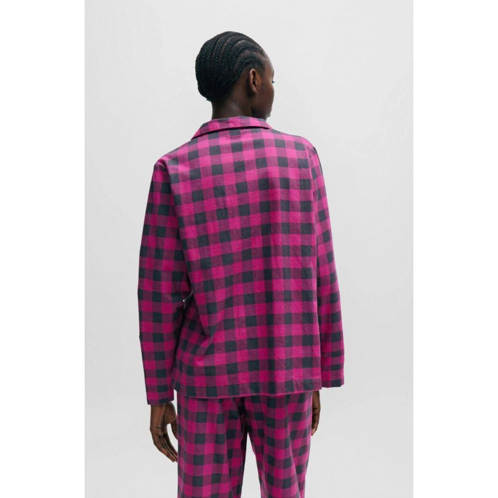 Hugo Boss Relaxed-fit pajama top in checked cotton flannel 4
