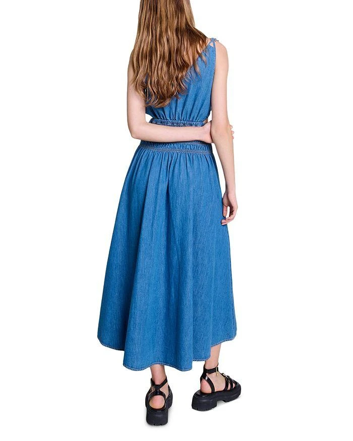 Maje Runim Cutaway Denim Maxi Dress 9