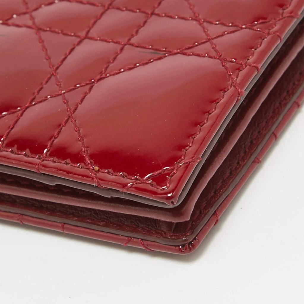 Dior Dior Red Cannage Patent Leather Lady Dior Flap Card Holder 11
