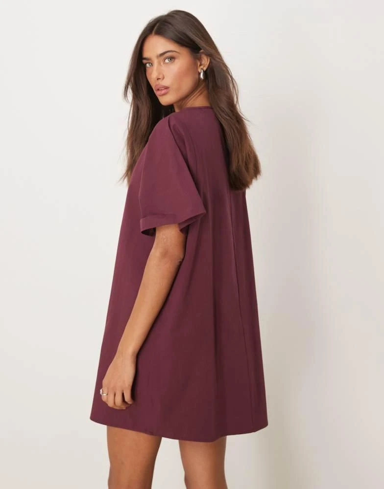 plum t shirt dress Women's 100% Organic Cotton T-Shirt Dress M / Soft Plum