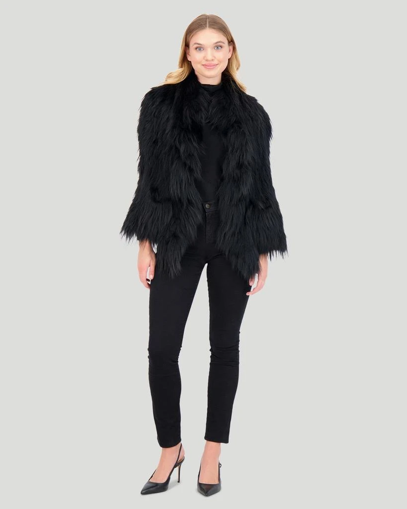 Gorski Knit Silver Fox Fur Ruffle Stole 6
