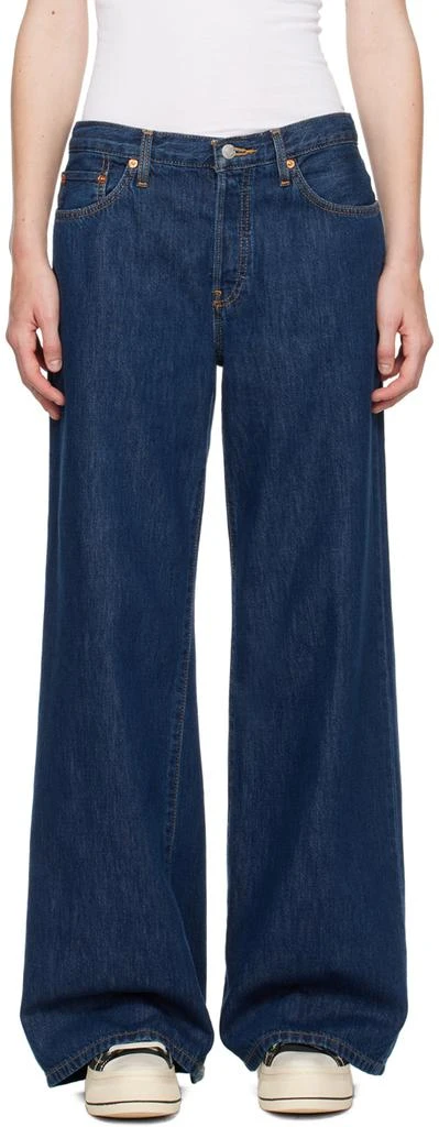 Re/Done Indigo Mid Rise Palazzo Jeans 1