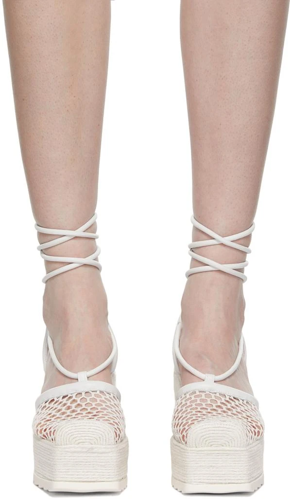 Bottega Veneta White Sporty Web Wedge Espadrilles 2