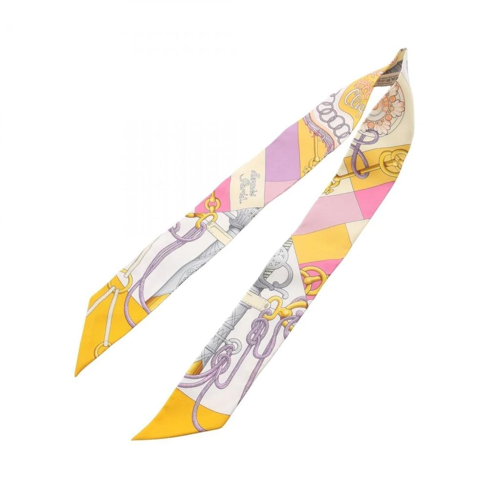 Hermes Twilly yellow Silk Scarf (Pre-Owned) 2