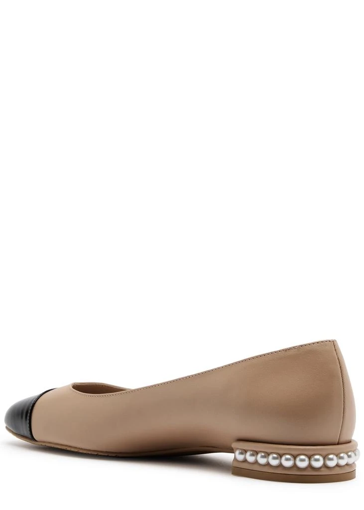 Stuart Weitzman Pearl-embellished leather ballet flats 2