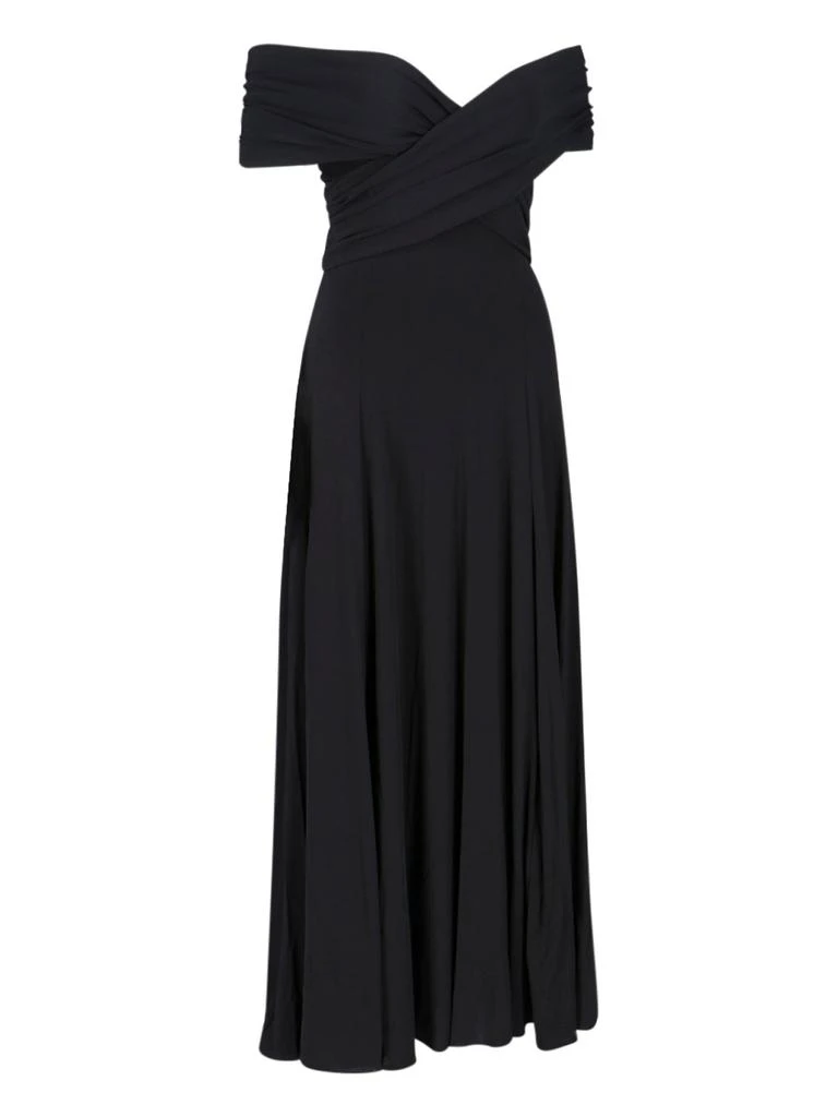 Khaite Khaite The Bruna Off-Shoulder Pleated Maxi Dress 3