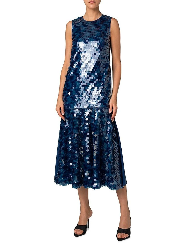 Akris Dot Sequined Midi Dress - INK - 2 Akris Dot Sequined Midi Dress - INK - 2