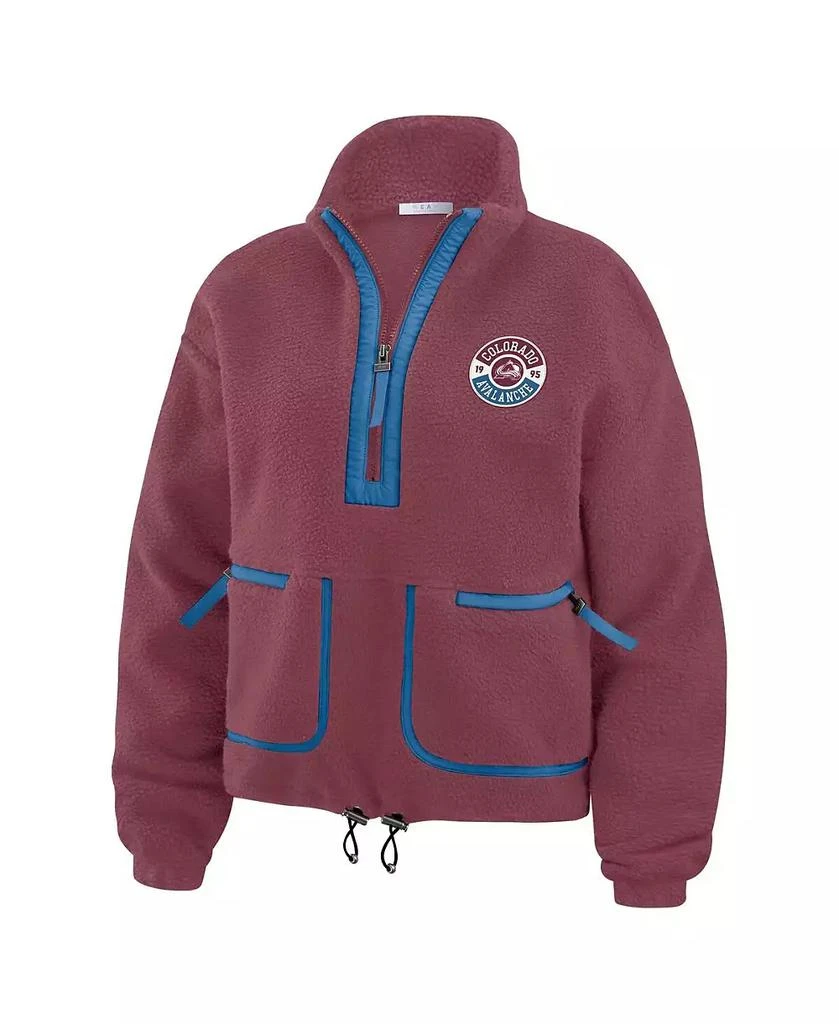 WEAR by Erin Andrews Women's Burgundy Colorado Avalanche Polar Fleece Half-Zip Jacket 5