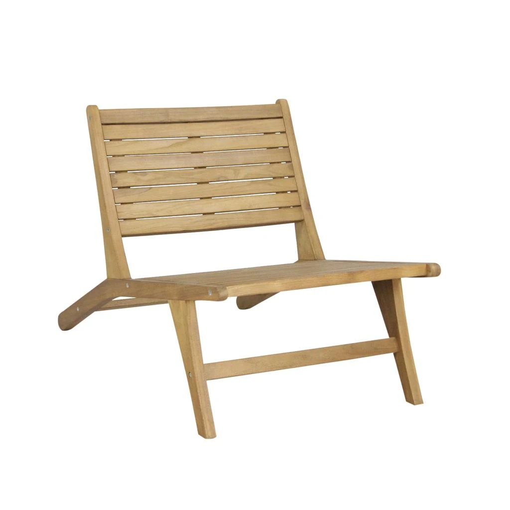 JONATHAN Y Leo Mid-Century Modern Wood Armless Outdoor Patio Chair, Natural 1