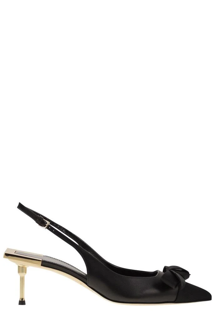 ELISABETTA FRANCHI Elisabetta Franchi Satin Bow Detailed Slingback Pumps 1