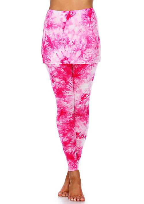 White Mark Mark Womens Tie Dye Skirted Leggings 4