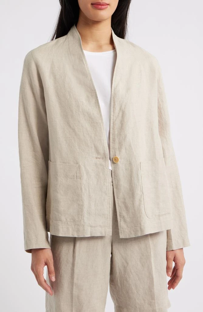 Eileen Fisher High Collar Organic Linen Jacket