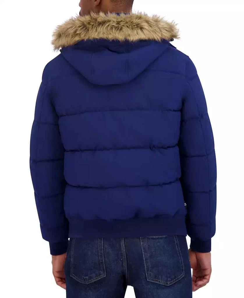 Nautica Men's Zip-Front Bomber Jacket with Faux Fur Hood 2