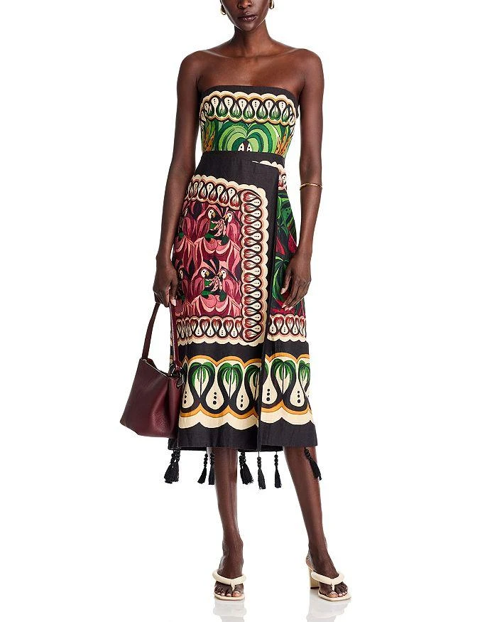 Farm Rio Coconut Tree Flowing Scarf Dress 3