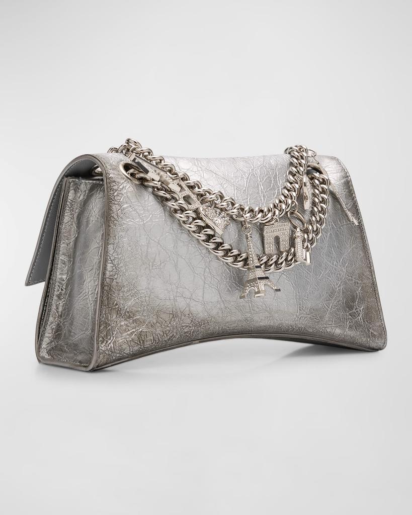 Shop Crush Small Charms Metallic Leather Shoulder Bag on