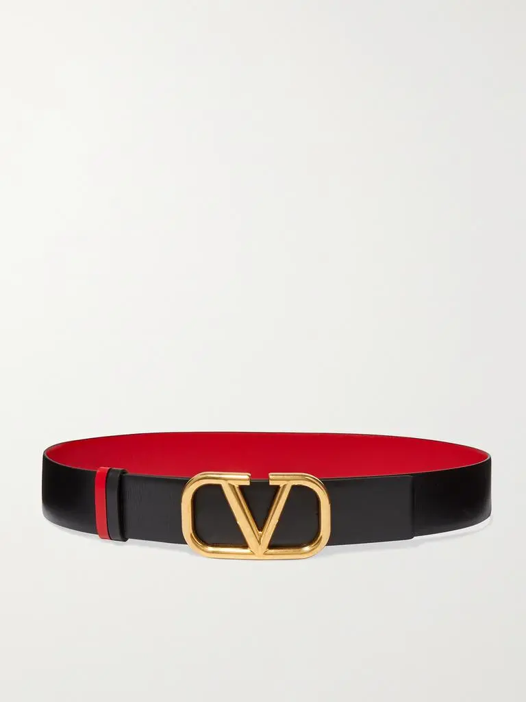 Valentino Valentino Garavani Vlogo Reversible Leather Belt